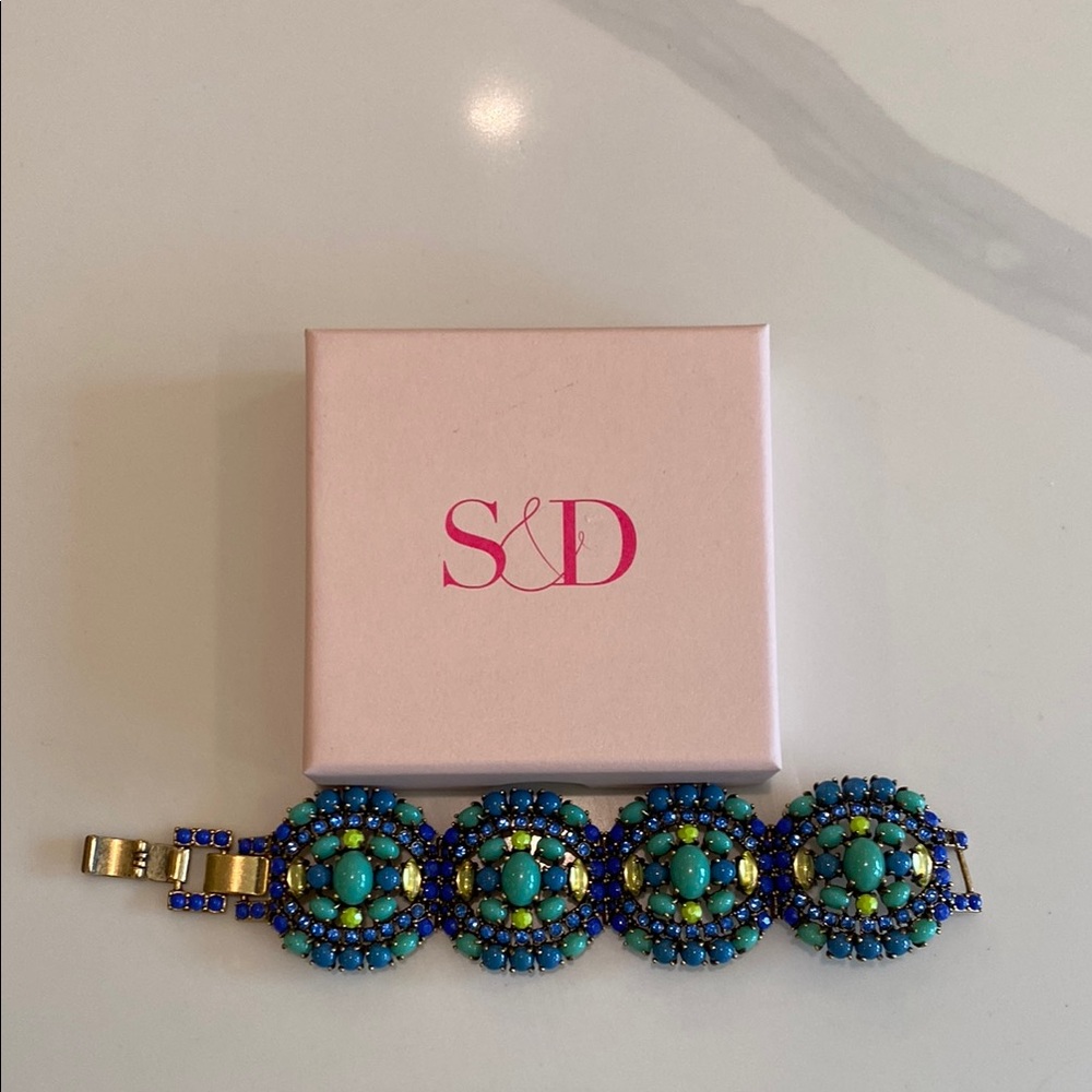 Stella & Dot Sardinia Blue and Gold Bracelet - Picture 3 of 7